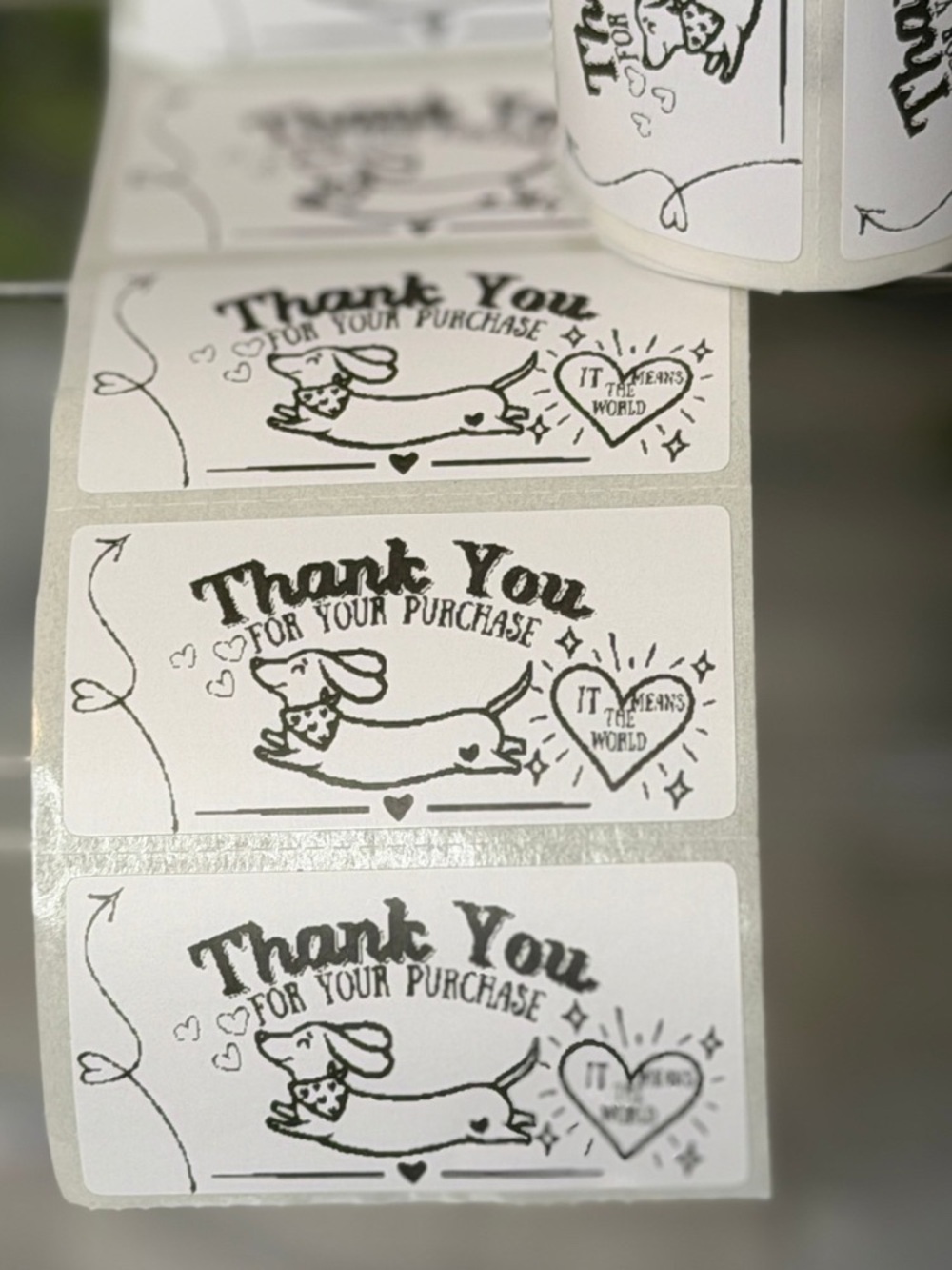 200 Dachshund Thank You for Your Purchase Stickers 2x1 Small Business Labels